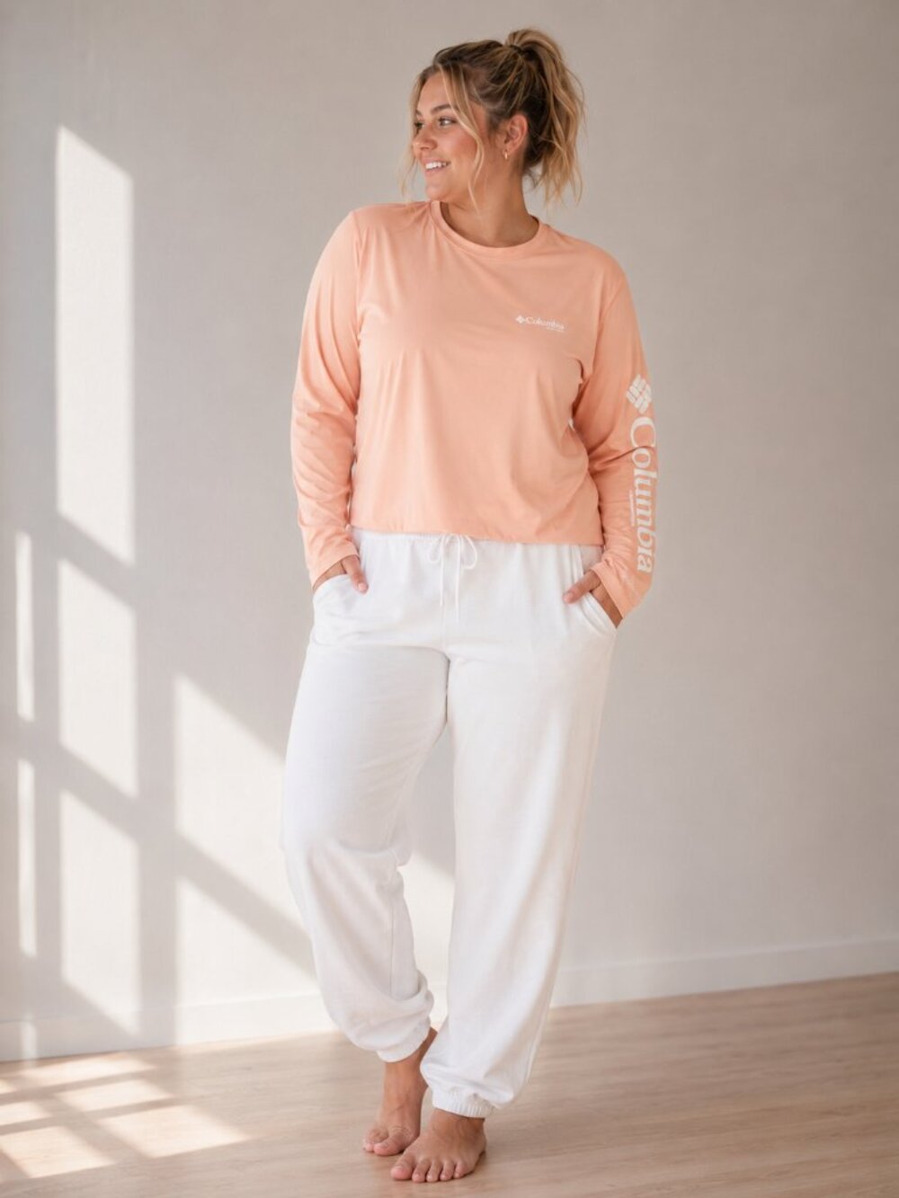 Columbia Long Sleeve Omni Shade — Peach | 50 UPF